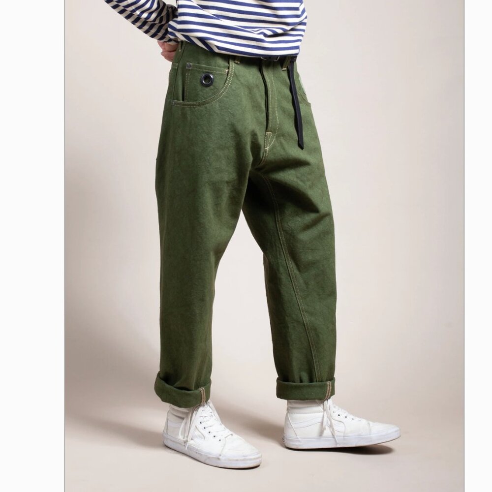 Archie & Dennis Green Garage Pants NWOT Size 34